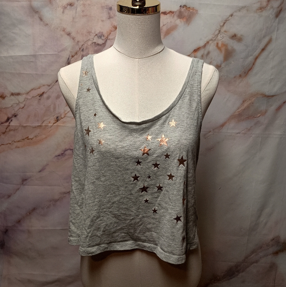 Star Crop Slit Back Top